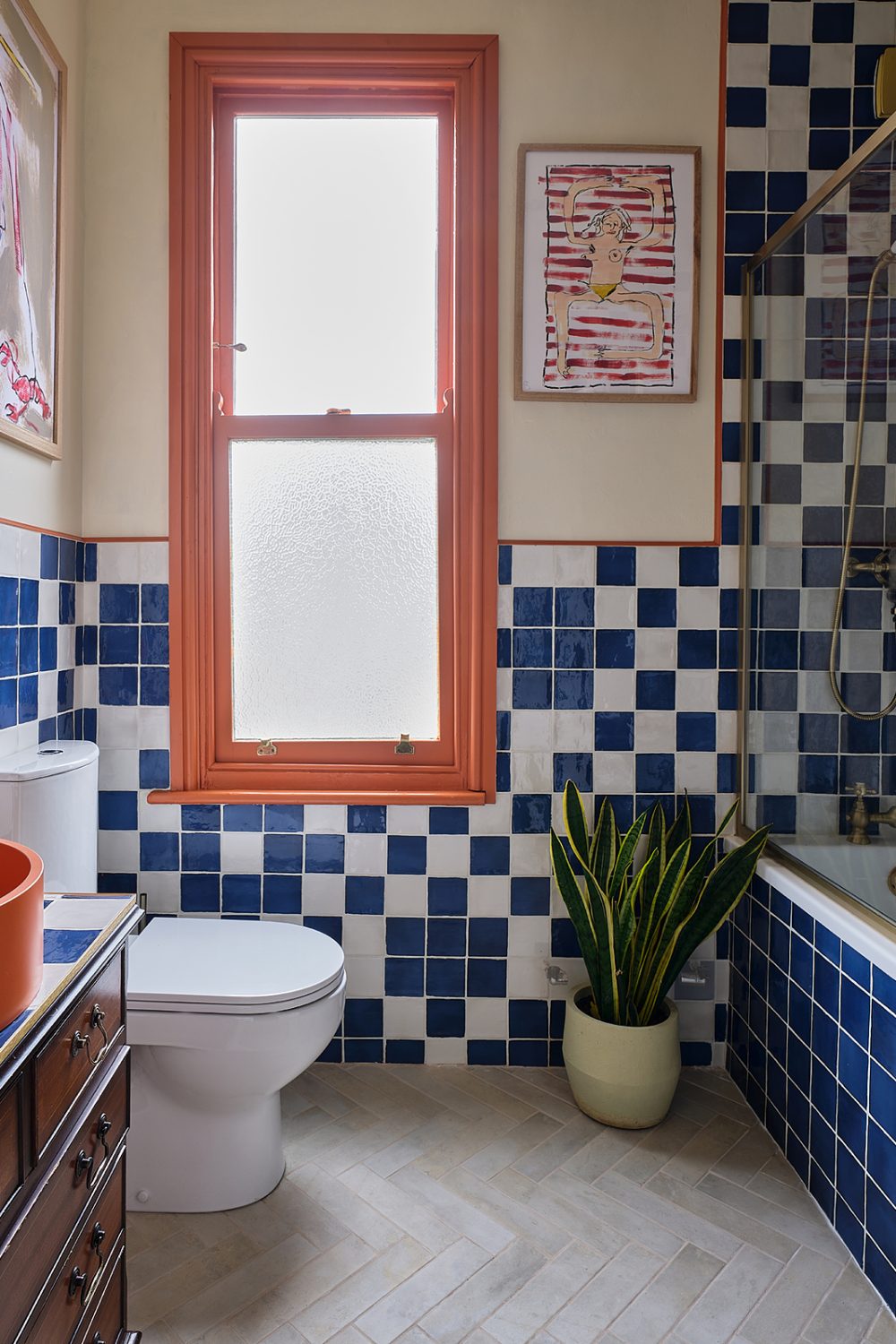 Modern bathroom interior for Drench, styled by Suzy Broome and photographed by Jon Green, featuring contemporary fixtures, clean lines, and a calm neutral colour palette.
